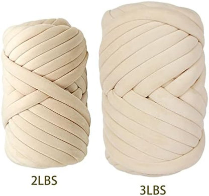 Casaphoria Chunky Yarn for Hand & Arm Knitting, Super Soft Giant Yarn Blanket for Pets & Pillows (Beige, 3Lbs)