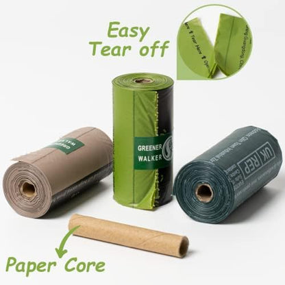 GREENER WALKER Poop Bags for Dog Waste, 1080 Doggy Waste Bags Extra Thick Strong 100% Leak-Proof (Brown)