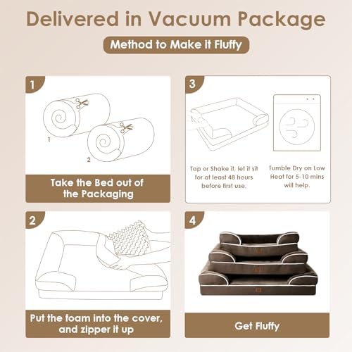 EHEYCIGA Orthopedic Dog Bed Medium Size Dog, Waterproof Washable Pet Beds