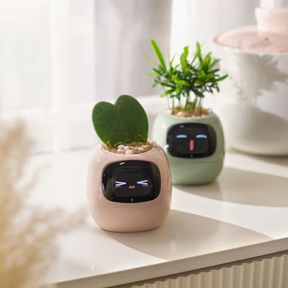 PLANTSIO Smart Pet Planter APP AI Robot Garden Flower Pot Gift, Pink