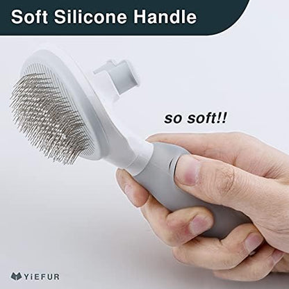 Cat Brush for Shedding, Self Cleaning Brush for Long & Short Hair Cats