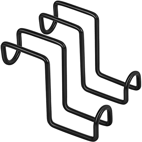 Dunzy 2 Pcs Heavy Duty Horse Tack Hooks Over Rail 4 Inch Metal,Black
