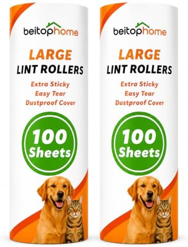 Large Lint Roller Refills, 9.44-Inch Wide, 200 Sheets