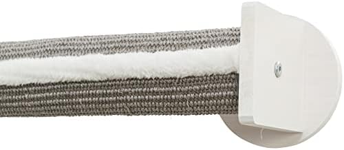 Trixie Cat Wall Furniture Set 5 - Cat Wall Corner Scratcher, Climbing Shelves - 2 Sisal Rope Scratching Posts - Elevated Shelf - Gray/White