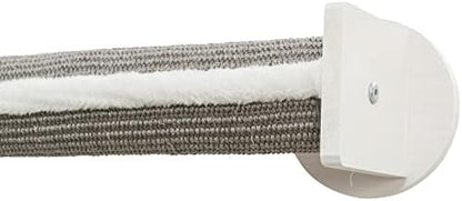 Trixie Cat Wall Furniture Set 5 - Cat Wall Corner Scratcher, Climbing Shelves - 2 Sisal Rope Scratching Posts - Elevated Shelf - Gray/White