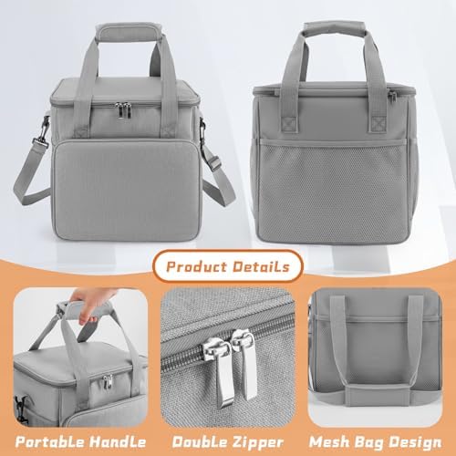 SMYV Pet Grooming Bag for Dog Grooming Supplies, Dog Tote Travel Bag for Pets Grooming Tools Kit Accessories - Grey
