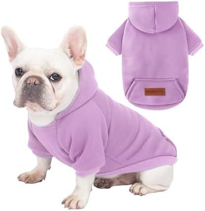 1 Pack Dog Hoodie Warm Hood Dog Sweater Cold Weather Small Dogs Sweatshirt Comfort Pet Clothes for Small Medium Dogs with Pockets Cats Chihuahua Clothes for Male Female Girl Boy Sporty Daily Wear