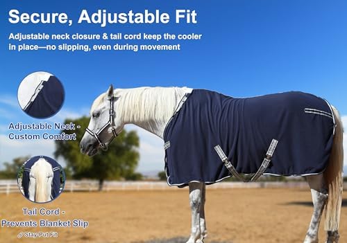 Horse Fleece Cooler Blanket, Moisture Wicking Post-Workout Drying