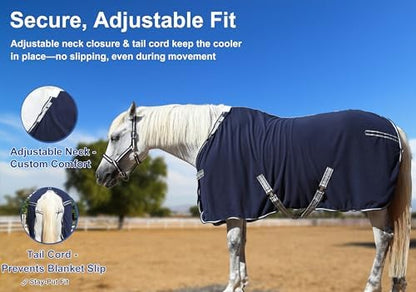 Horse Fleece Cooler Blanket, Moisture Wicking Post-Workout Drying