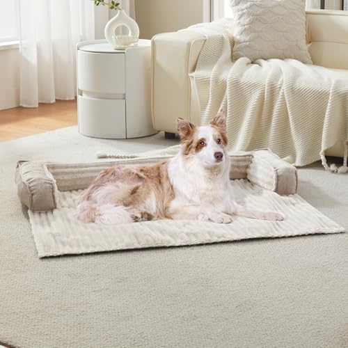 WINDRACING Luxury Dog Couch Bed, Washable Calming Dog Couch Cover, Couch Protector for Dogs, Waterproof Sofa Bed, Pet Bed Mats for Sofa, Pet Sofa Covers (Beige Large 41x37x5inch) ﻿