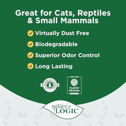 Nature's Logic 100% Natural Pine Pellet Cat Litter - Dust-Free, Unscented, Biodegradable - Safe for Cats, Kittens, Reptiles & Small Pets - Highly Absorbent - 24lb (2,12lb)