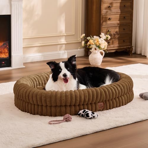 ChiXnuggle Orthopedic Dog Bed, Washable Cover, Faux Fur Bolster Pet Couch