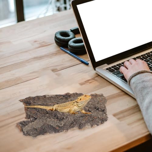 CALLARON 4 Pcs Cork Bark for Reptiles, Natural Terrarium Cork Bark Decor