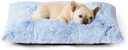 EHEYCIGA Fluffy Dog Crate Bed for Medium Dogs, Plush Crate Pad, Blue