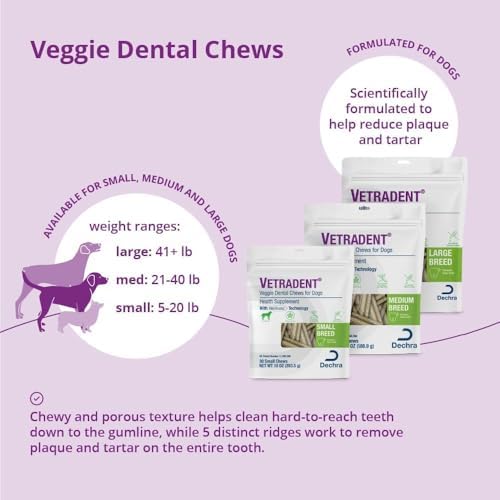 Vetradent® Veggie Dental Chews for Dogs - Medium, 30 Chews