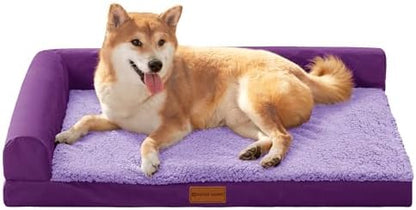 Patas Lague Orthopedic Medium Dog Bed Washable Pet Sofa Bed 30''X20''Purple