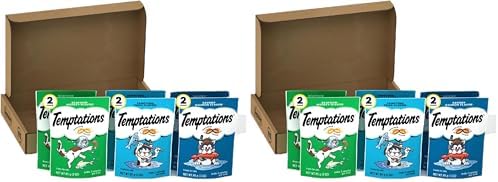 Temptations Cat Treats Classic Crunchy and Soft Seafood Lovers Variety Pack,3 oz. Pouches,(Pack of 12)