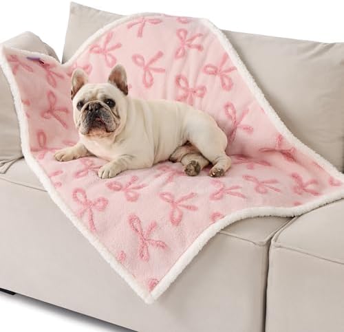 LE SURE Waterproof Dog Blankets for Medium Dogs Cute 3D Jacquard,30x40