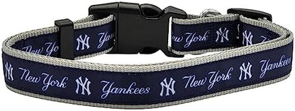 MLB New York Yankees Licensed PET COLLAR- Heavy-Duty, Strong, and Durable Dog Collar. Available in 29 Baseball Teams and 4 Sizes