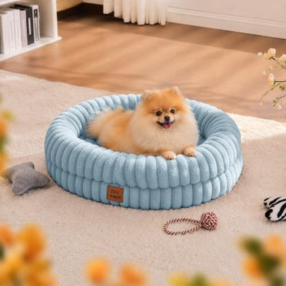 ChiXnuggle Orthopedic Dog Bed, Washable Cover, Faux Fur Bolster Pet Couch