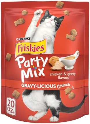 Friskies Purina Party Mix Gravylicious Crunch Cat Treats, 20 oz Pouch