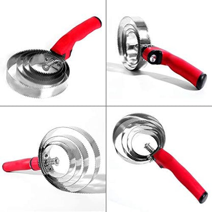 BOTH WINNERS Reversible Stainless Steel Curry Comb with Soft Touch Grip (Red)