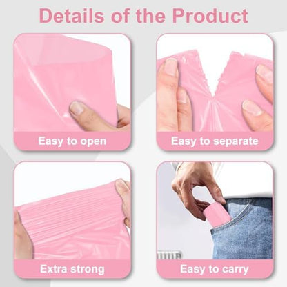 Toplive Dog Poop Bags, Pet Waste Bags Roll Refills, Thick Strong Leak-Proof Cat Dog Bag for Poop Outdoor Cleanup 16 Rolls (240 Bags), Pink