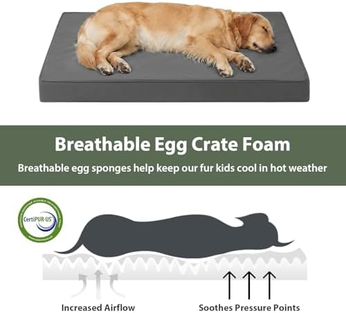 WNPETHOME Outdoor Waterproof Dog Bed Large Sized, Washable Creat Pad 47"