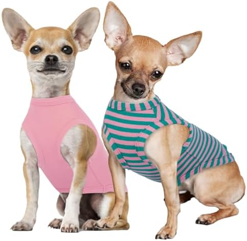 IECOii 2 Pack Dog Surgery Recovery Shirt Sleeveless Lightweight Dog Tshirt