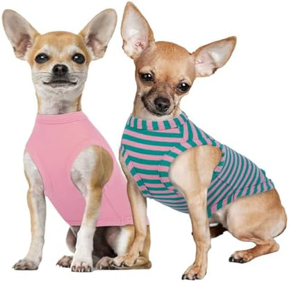 IECOii 2 Pack Dog Surgery Recovery Shirt Sleeveless Lightweight Dog Tshirt