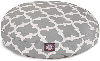 Gray Trellis Large Round Indoor Outdoor Pet Dog Bed With Removable Washable Cover By Majestic Pet Products
