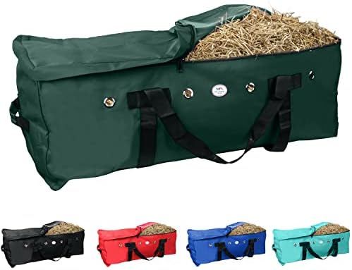 Majestic Ally 1200 D Nylon Fabric Large 44” x 20” x 16” and Extra Large 52" x 27" x21" Heavy-Duty Hay Bale Storage Bag (Hunter Green, Large)