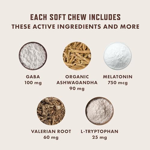 Rocco & Roxie Calming Chews for Dogs, Melatonin & Valerian, 60ct