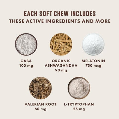 Rocco & Roxie Calming Chews for Dogs, Melatonin & Valerian, 60ct