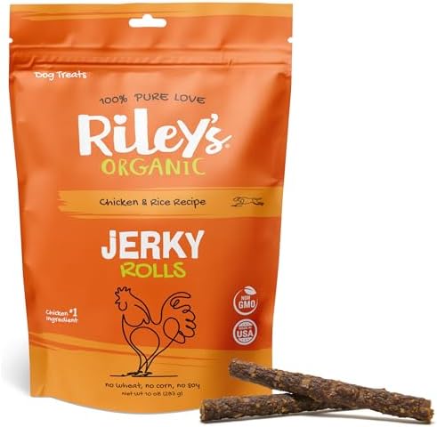 Riley's Rice & Chicken Jerky Dog Treats - High Protein & Non-GMO - 10oz
