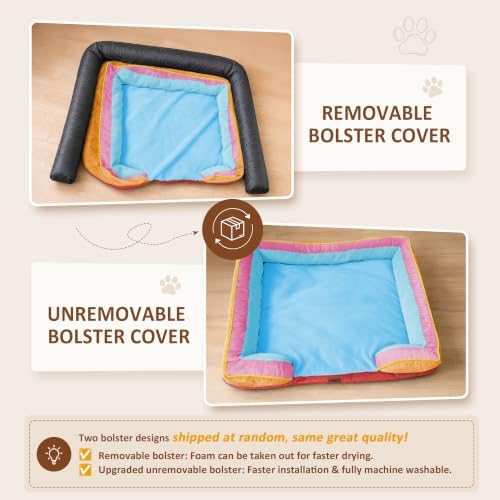 Comfort Expression Orthopedic Dog Bed for Extra Large Dogs with Bolster