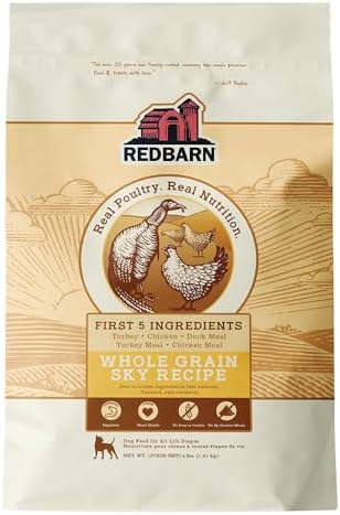 Redbarn Whole Grain Adult Dry Dog Food Kibble - Sky Chicken Recipe - Made in USA Recipe with Functional Ingredients to Support Healthy Heart, Skin, Coat, Immunity & Digestion - 4lb