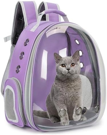 Cat Backpack Carrier Bubble Carrying Bag (Purple)