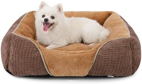 MIXJOY Dog Beds for Medium Dogs Washable, Rectangle Pet Bed Medium Size Dog, Orthopedic Sleeping Pet Sofa Bed, Soft Calming Cat Beds for Indoor Cats, Anti-Slip Bottom with Multiple Size