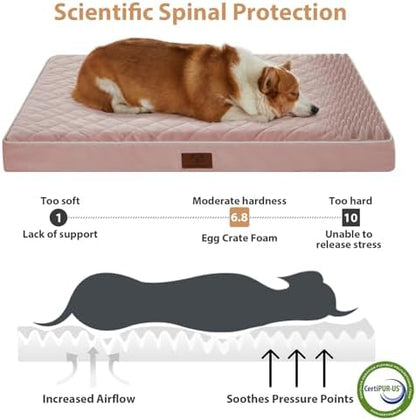 WNPETHOME Orthopedic Waterproof Large Dog Bed for Crate Cozy Sleep