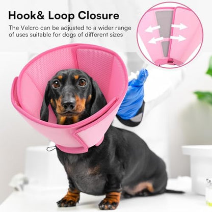 Queenmore Dog Cone Collar Soft Cone for Dogs to Stop Licking After Surgery