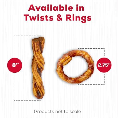 Country Kitchen Rawhide Free Beef Rings Dog Chews,Made with Real Beef,Highly Digestible,Gluten Free,7 Count (Pack of 2)