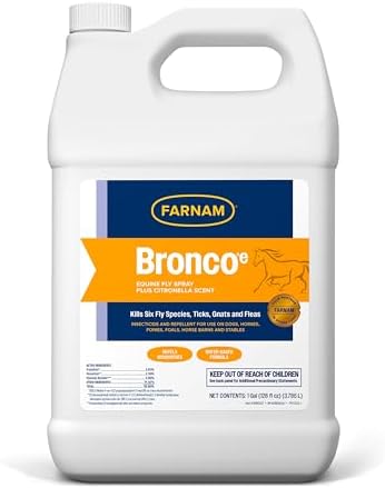 Farnam Bronco E Fly Spray for Horses, Dogs & Premises 128 oz Refill