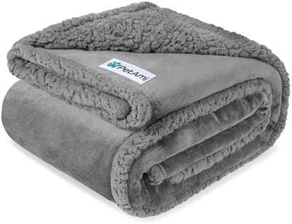 PetAmi Waterproof Dog Blanket for Medium Large Dog Pet, 60x40, Light Grey