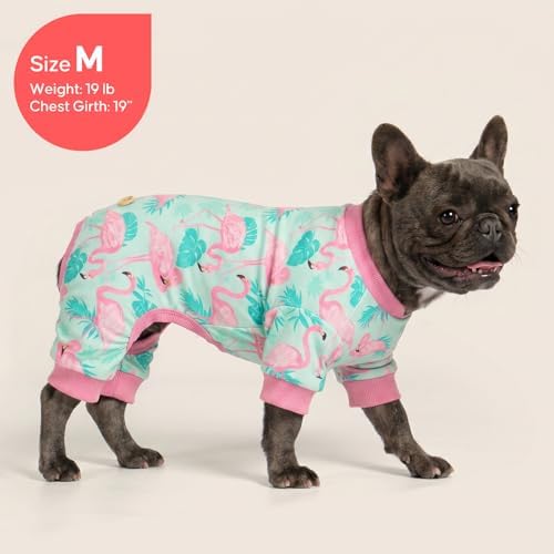 KYEESE Velvet Dog Pajamas for Small Dogs Soft Onesie Shirt, Flamingo