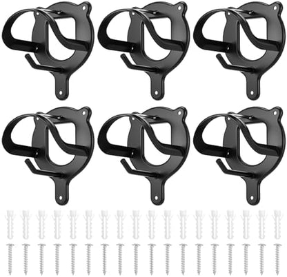 6 Counts Horse Bridle Rack, Metal Bridle Holder with Tubes and Screw, Heavy-Duty Horse Tack Storage Halter Hanger for Tack Room/Horse Blanket Rack/Bridle Holder Wall Mount, Black