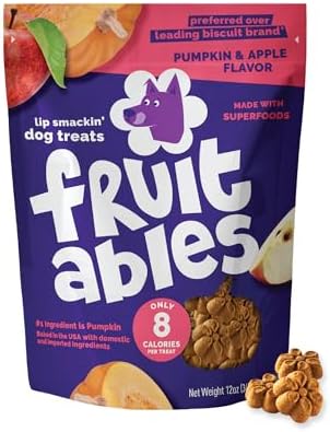 Fruitables Baked Dog Treats, Low Calorie Treats, Pumpkin & Apple, 12oz