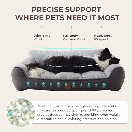 Extra Thick Orthopedic Bolster Dog Beds Large Sized Dog