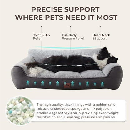 Extra Thick Orthopedic Bolster Dog Beds Large Sized Dog