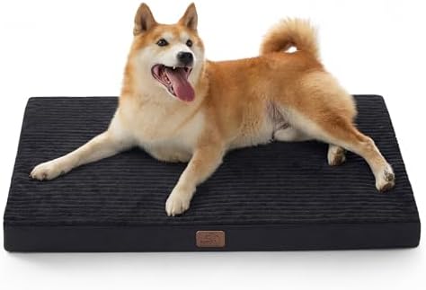 Bedsure ComfyFleece Large Dog Bed for Crate with Washable Cover, 35x22